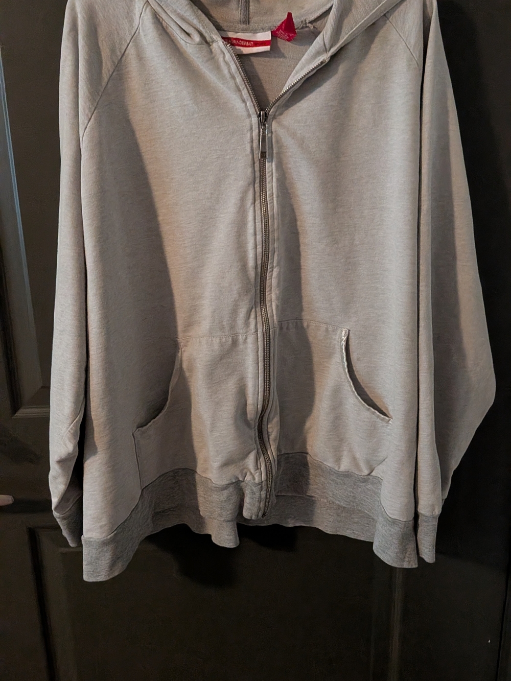 Gloria Vanderbilt Light Gray Zip-Up Hoodie